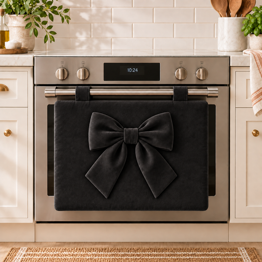 Copriforno Cucina Tinta Unita in Velluto Nero