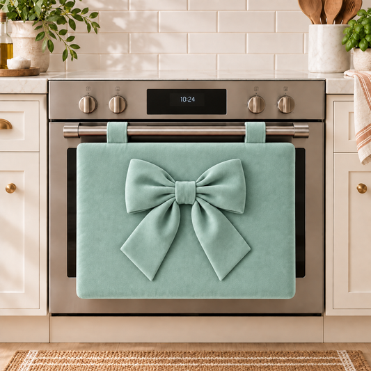 Copriforno Cucina Tinta Unita in Velluto Tiffany