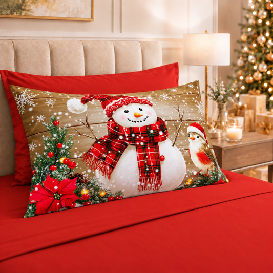 Lenzuola Natalizie in Cotone, Completo Letto con Federe in Stampa Digitale 25 Xmas 10