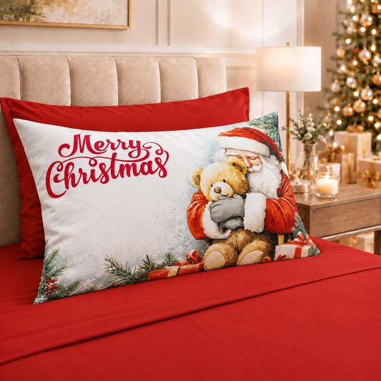 Lenzuola Natalizie in Cotone, Completo Letto con Federe in Stampa Digitale 25 Xmas 12