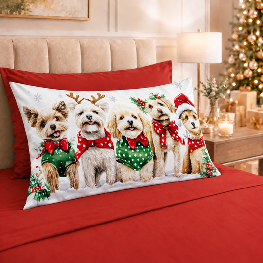 Draps de Noël en Coton, Parure de Lit avec Taies d'Oreiller en Impression Numérique 25 Xmas 9