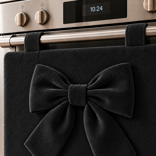 Copriforno Cucina Tinta Unita in Velluto Nero