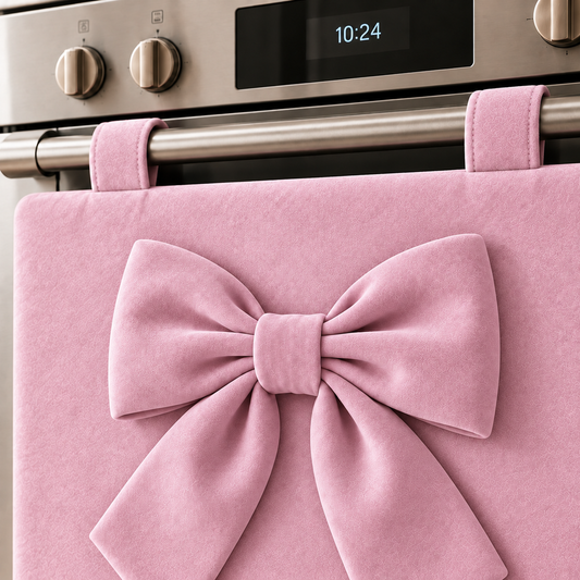 Copriforno Cucina Tinta Unita in Velluto Rosa