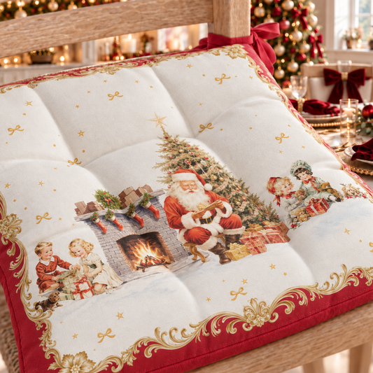 Cuscini per Sedie Natalizi Coprisedia Natalizi 6 Pezzi Vintage Xmas