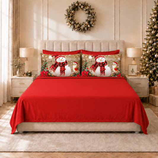 Lenzuola Natalizie in Cotone, Completo Letto con Federe in Stampa Digitale 25 Xmas 10