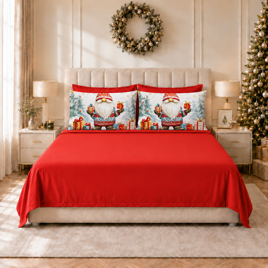 Lenzuola Natalizie in Cotone, Completo Letto con Federe in Stampa Digitale 25 Xmas 19