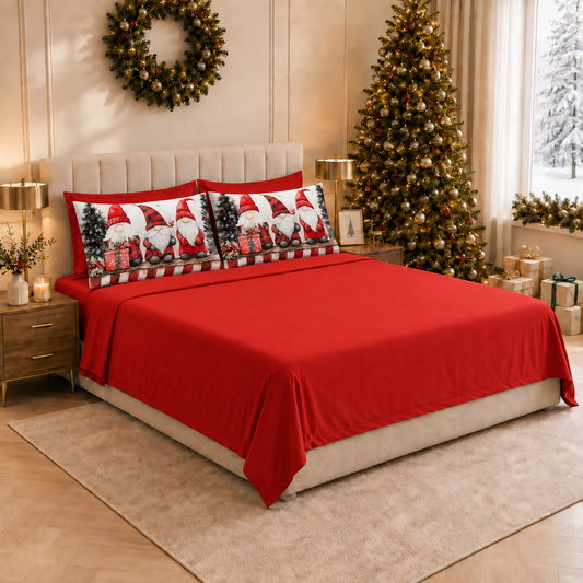 Lenzuola Natalizie in Cotone, Completo Letto con Federe in Stampa Digitale 25 Xmas 5