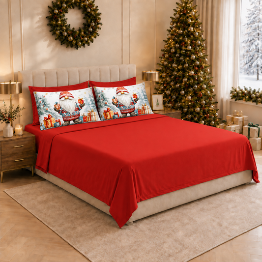 Lenzuola Natalizie in Cotone, Completo Letto con Federe in Stampa Digitale 25 Xmas 19