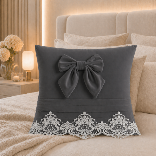 Cuscini Arredo in Velluto 1pz, Cuscini divano Bijou Grigio Scuro
