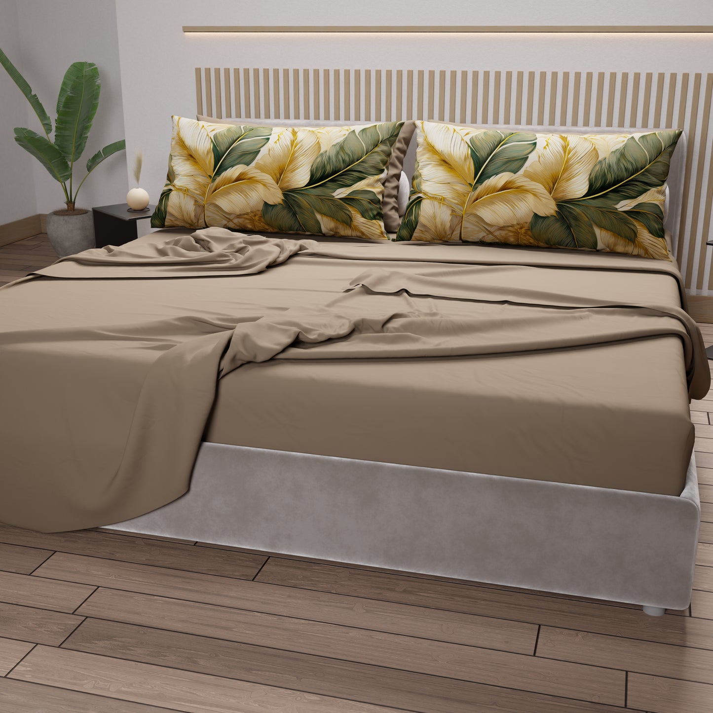Lenzuola in Cotone, Completo Letto con Federe in Stampa Digitale Floreale 04-302