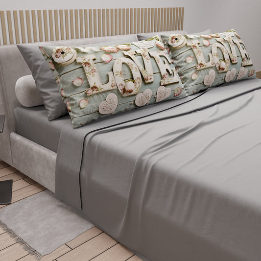 Lenzuola in Cotone, Completo Letto con Federe in Stampa Digitale Shabby 318