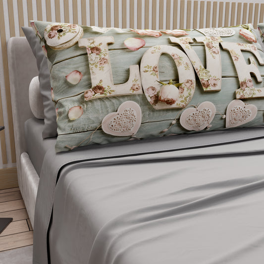 Lenzuola in Cotone, Completo Letto con Federe in Stampa Digitale Shabby 318