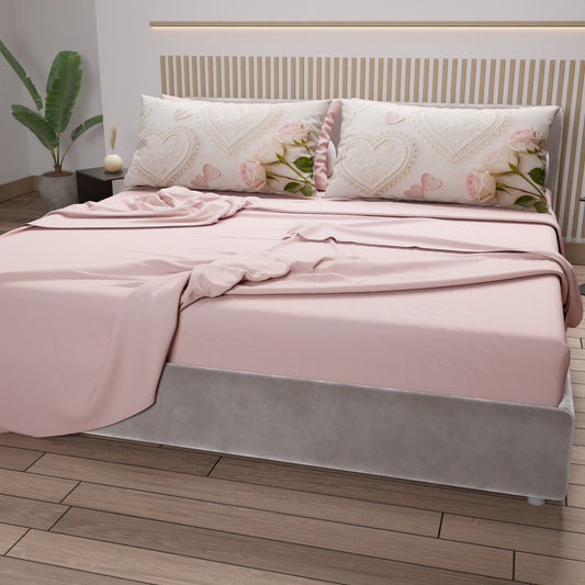 Lenzuola in Cotone, Completo Letto con Federe in Stampa Digitale Shabby 319