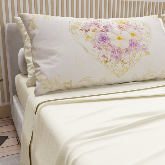 Lenzuola in Cotone, Completo Letto con Federe in Stampa Digitale Shabby 320