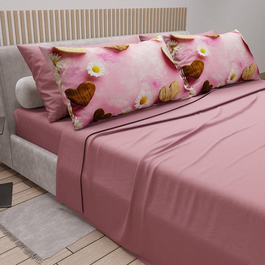 Lenzuola in Cotone, Completo Letto con Federe in Stampa Digitale Shabby 326