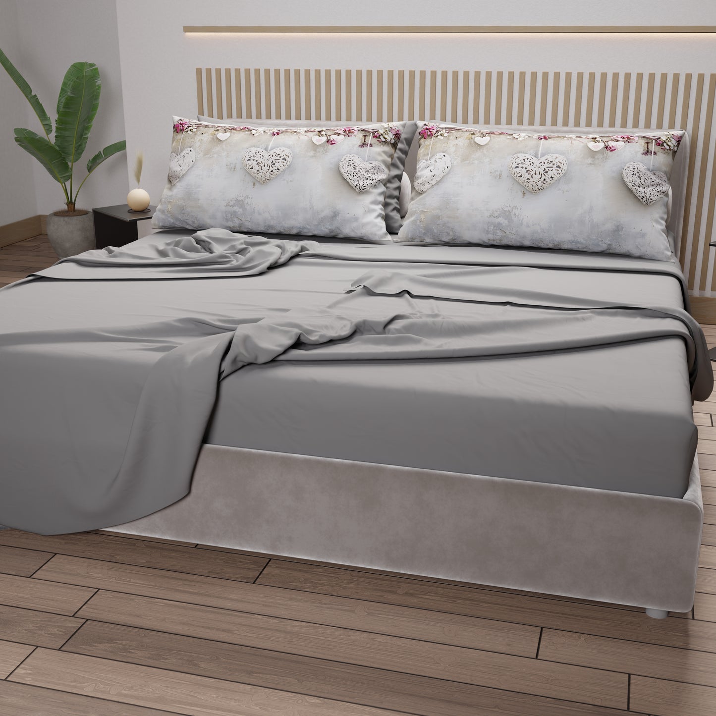 Lenzuola in Cotone, Completo Letto con Federe in Stampa Digitale Shabby 327