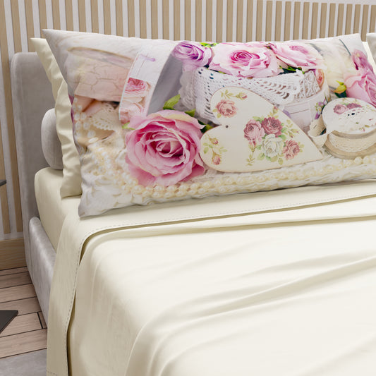 Lenzuola in Cotone, Completo Letto con Federe in Stampa Digitale Shabby 328