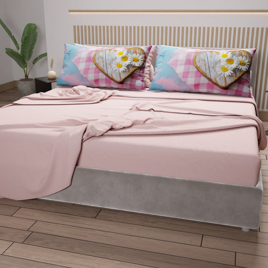 Lenzuola in Cotone, Completo Letto con Federe in Stampa Digitale Shabby 329