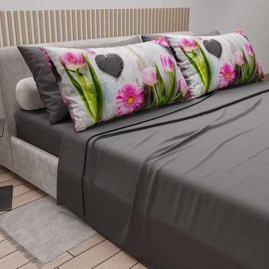 Lenzuola in Cotone, Completo Letto con Federe in Stampa Digitale Shabby 330