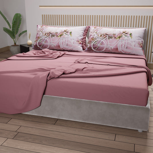 Lenzuola in Cotone, Completo Letto con Federe in Stampa Digitale Shabby 333