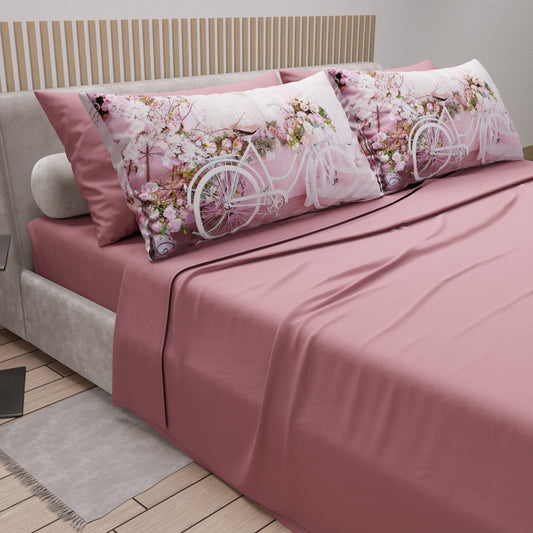 Lenzuola in Cotone, Completo Letto con Federe in Stampa Digitale Shabby 333