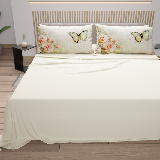 Lenzuola in Cotone, Completo Letto con Federe in Stampa Digitale Shabby 336