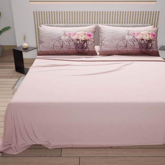 Lenzuola in Cotone, Completo Letto con Federe in Stampa Digitale Shabby 337
