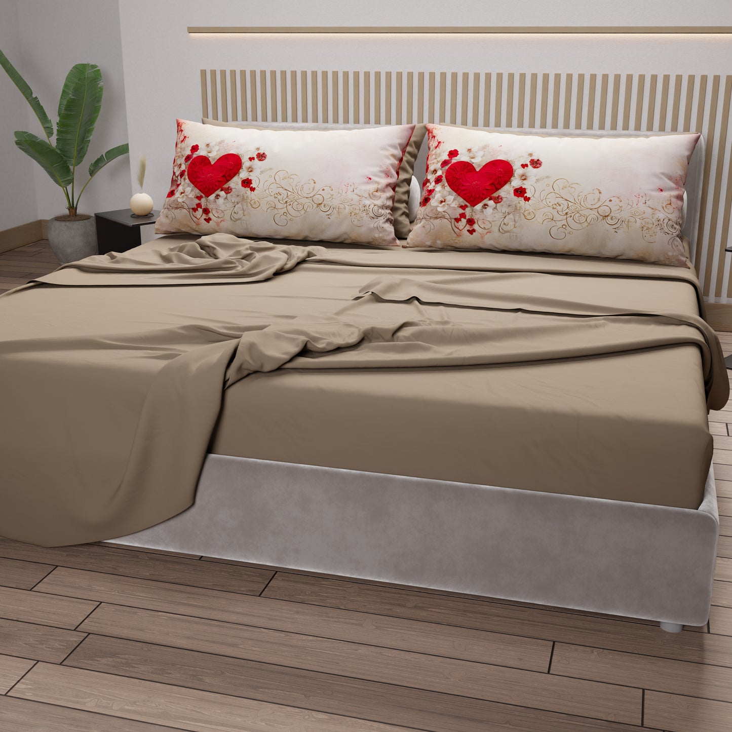 Lenzuola in Cotone, Completo Letto con Federe in Stampa Digitale Shabby 338