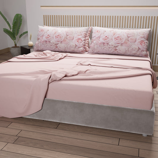 Lenzuola in Cotone, Completo Letto con Federe in Stampa Digitale Shabby 340