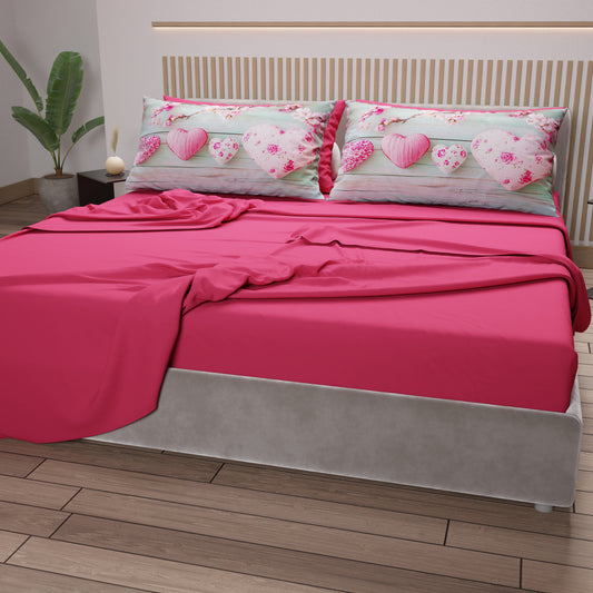 Lenzuola in Cotone, Completo Letto con Federe in Stampa Digitale Shabby 346
