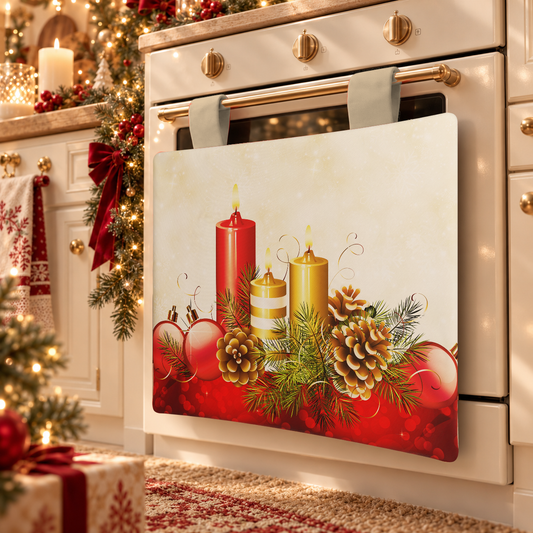 Housse de four de Noël pour cuisine en impression numérique Bougies