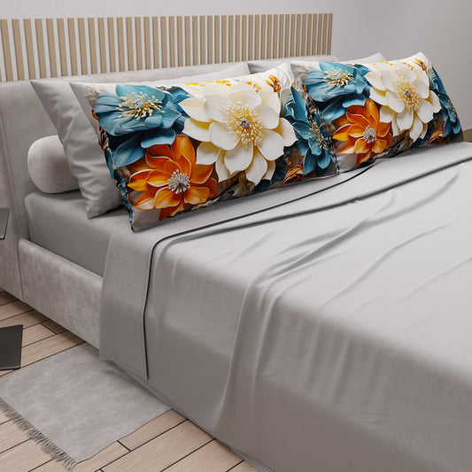 Lenzuola in Cotone, Completo Letto con Federe in Stampa Digitale Floreale 05-10