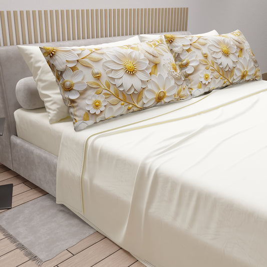 Lenzuola in Cotone, Completo Letto con Federe in Stampa Digitale Floreale 05-13