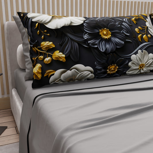 Draps en coton, Parure de lit avec taies d'oreiller en impression numérique florale 05-6