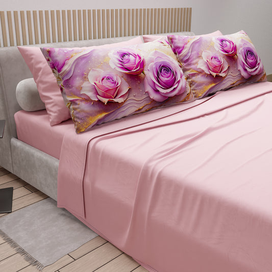 Lenzuola in Cotone, Completo Letto con Federe in Stampa Digitale Floreale 06-8