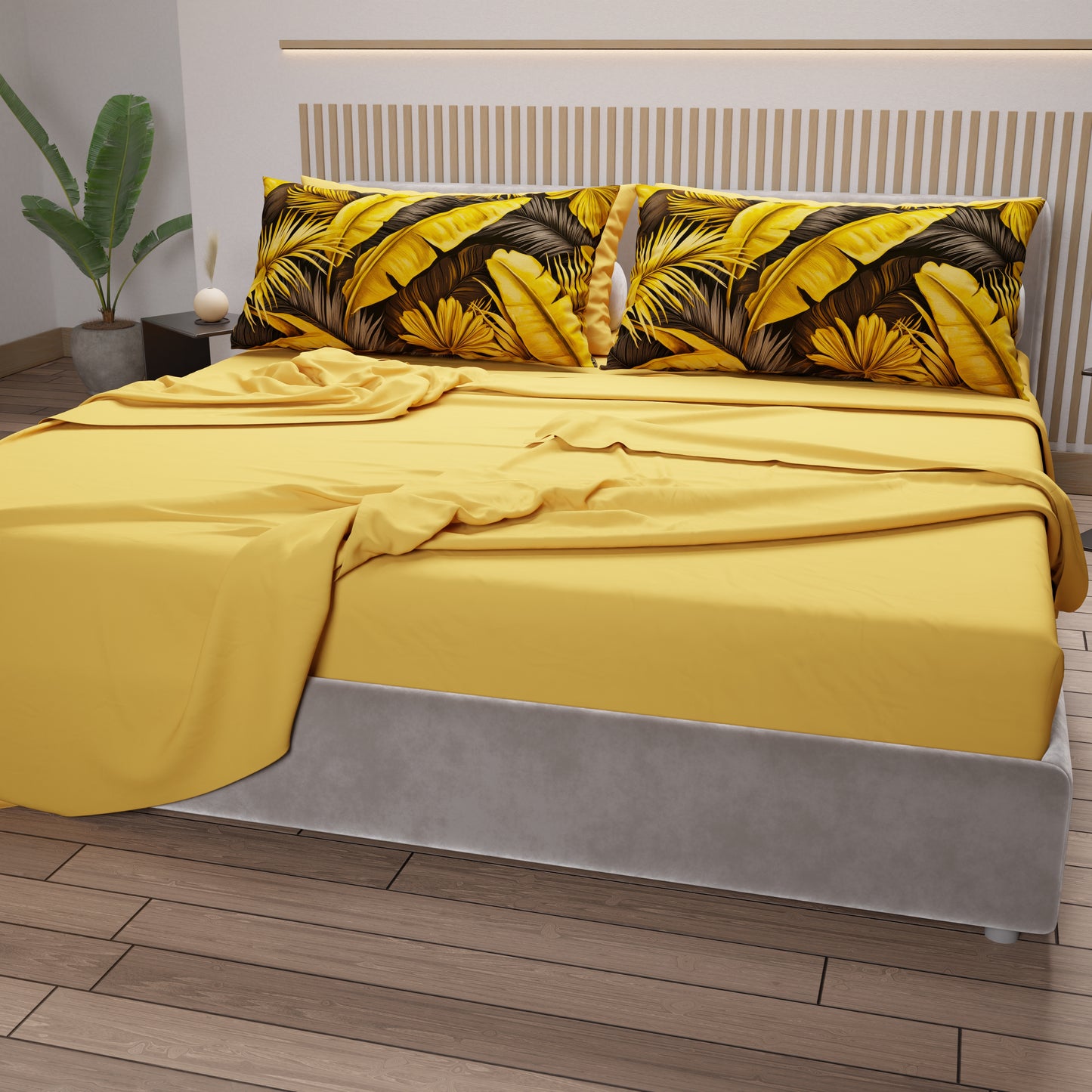 Lenzuola in Cotone, Completo Letto con Federe in Stampa Digitale Tropical 06-4