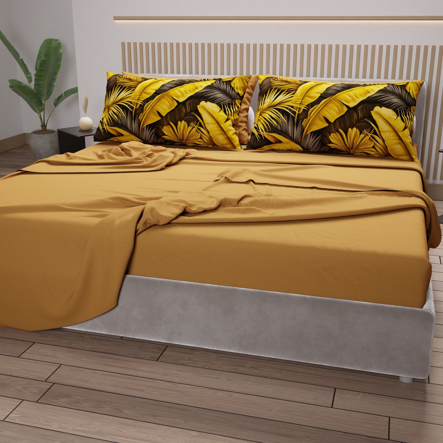 Lenzuola in Cotone, Completo Letto con Federe in Stampa Digitale Tropical 06-4