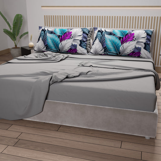 Lenzuola in Cotone, Completo Letto con Federe in Stampa Digitale Tropical 06-6