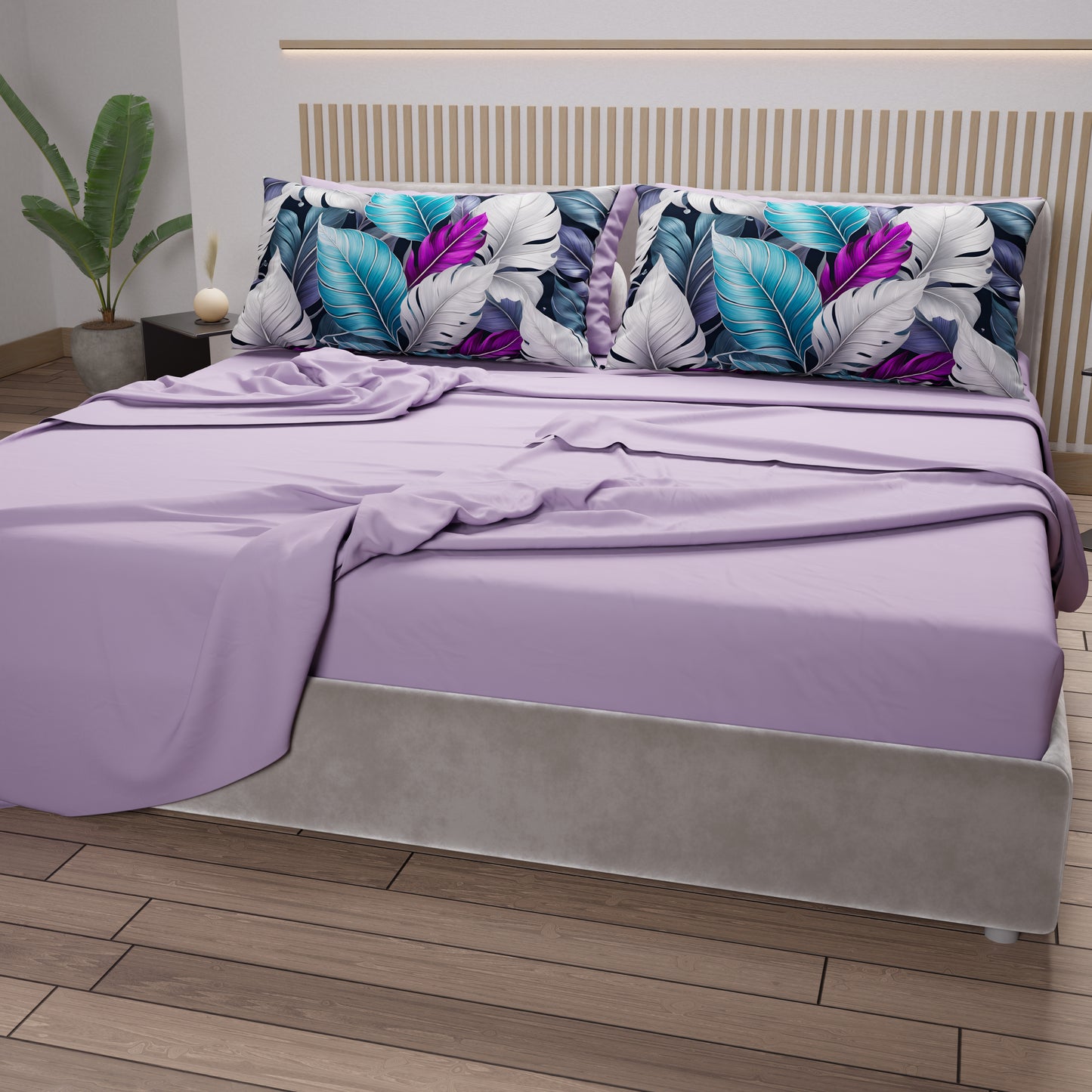 Lenzuola in Cotone, Completo Letto con Federe in Stampa Digitale Tropical 06-6