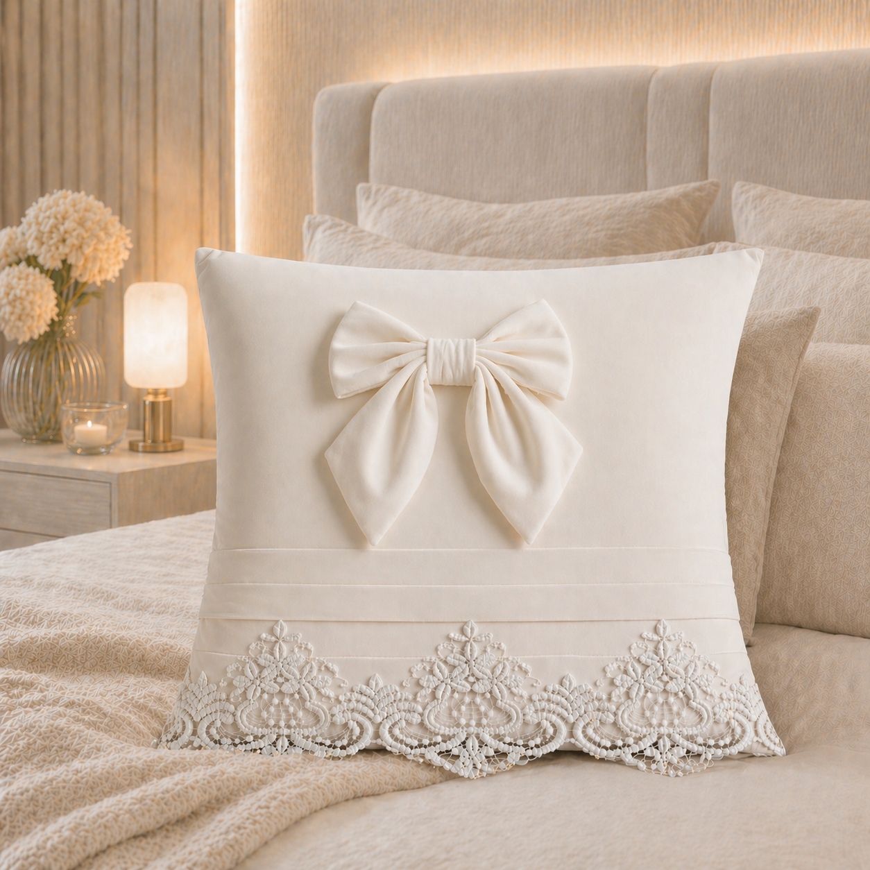 Cuscini Arredo in Velluto 1pz, Cuscini divano Bijou Bianco Latte