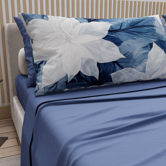 Draps en coton, parure de lit avec taies d'oreiller à impression numérique florale 108