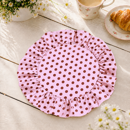 Tovagliette Americane Rotonde con Rouches Pois 15