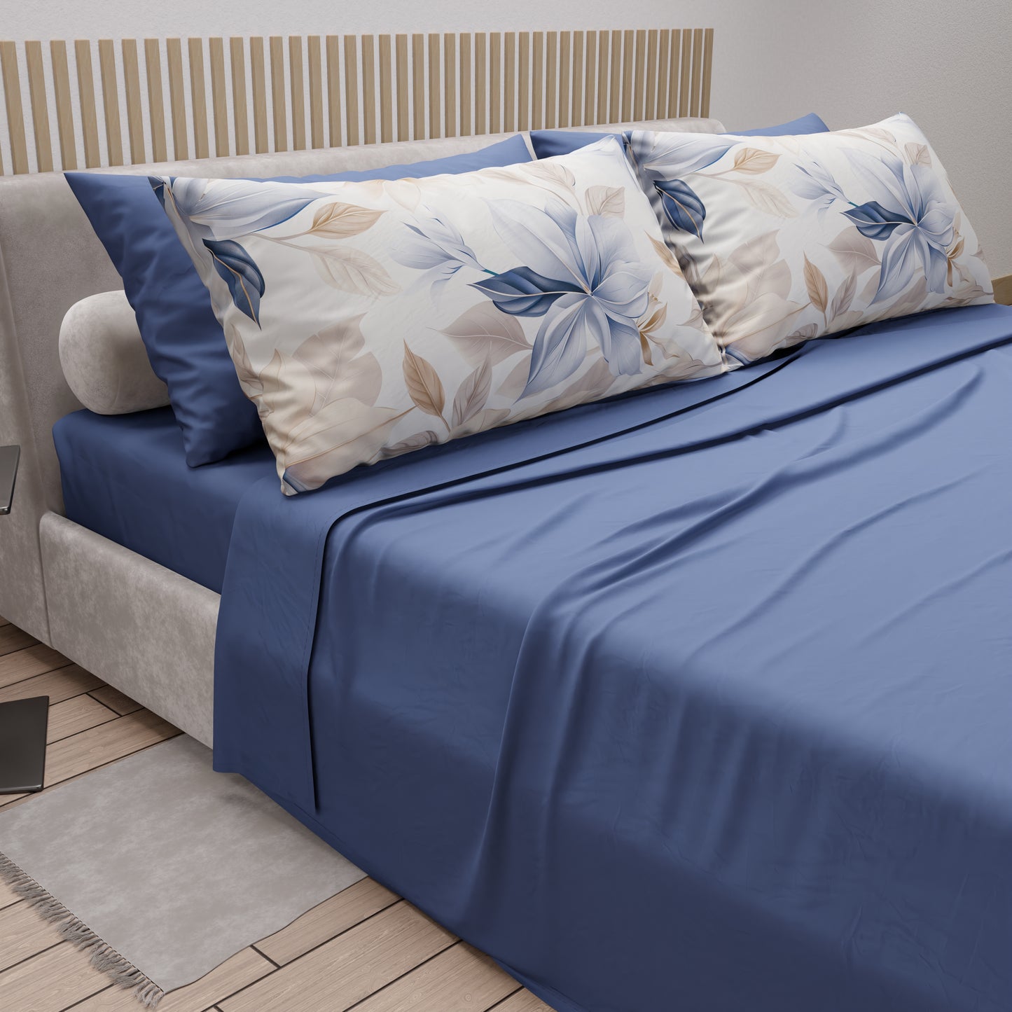 Lenzuola in Cotone, Completo Letto con Federe in Stampa Digitale Floreale F164