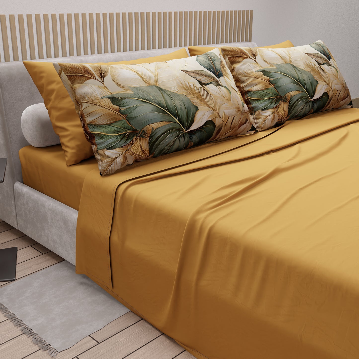 Lenzuola in Cotone, Completo Letto con Federe in Stampa Digitale Floreale F165