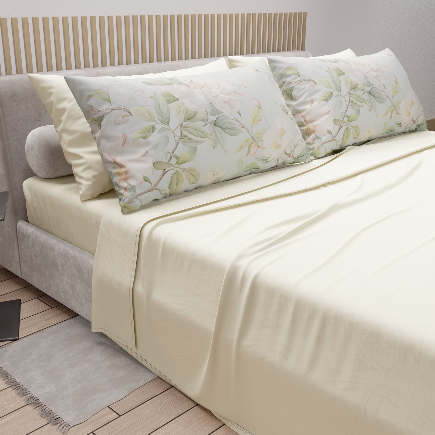Lenzuola in Cotone, Completo Letto con Federe in Stampa Digitale Floreale F172