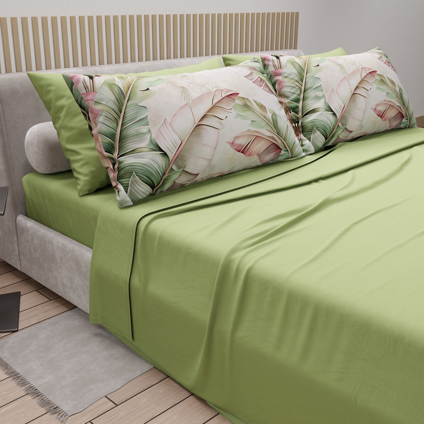 Lenzuola in Cotone, Completo Letto con Federe in Stampa Digitale Floreale F191