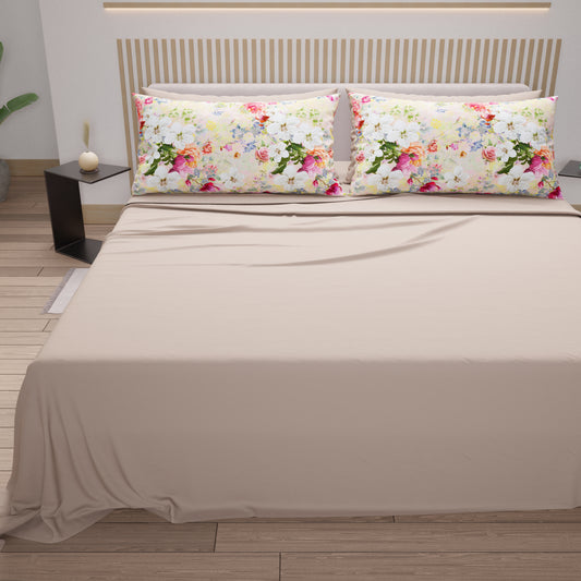 Lenzuola in Cotone, Completo Letto con Federe in Stampa Digitale Spring Colorful