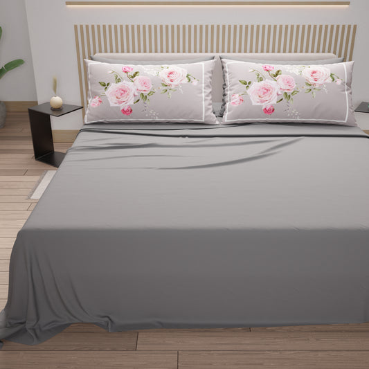 Lenzuola in Cotone, Completo Letto con Federe in Stampa Digitale Floreale 20-07
