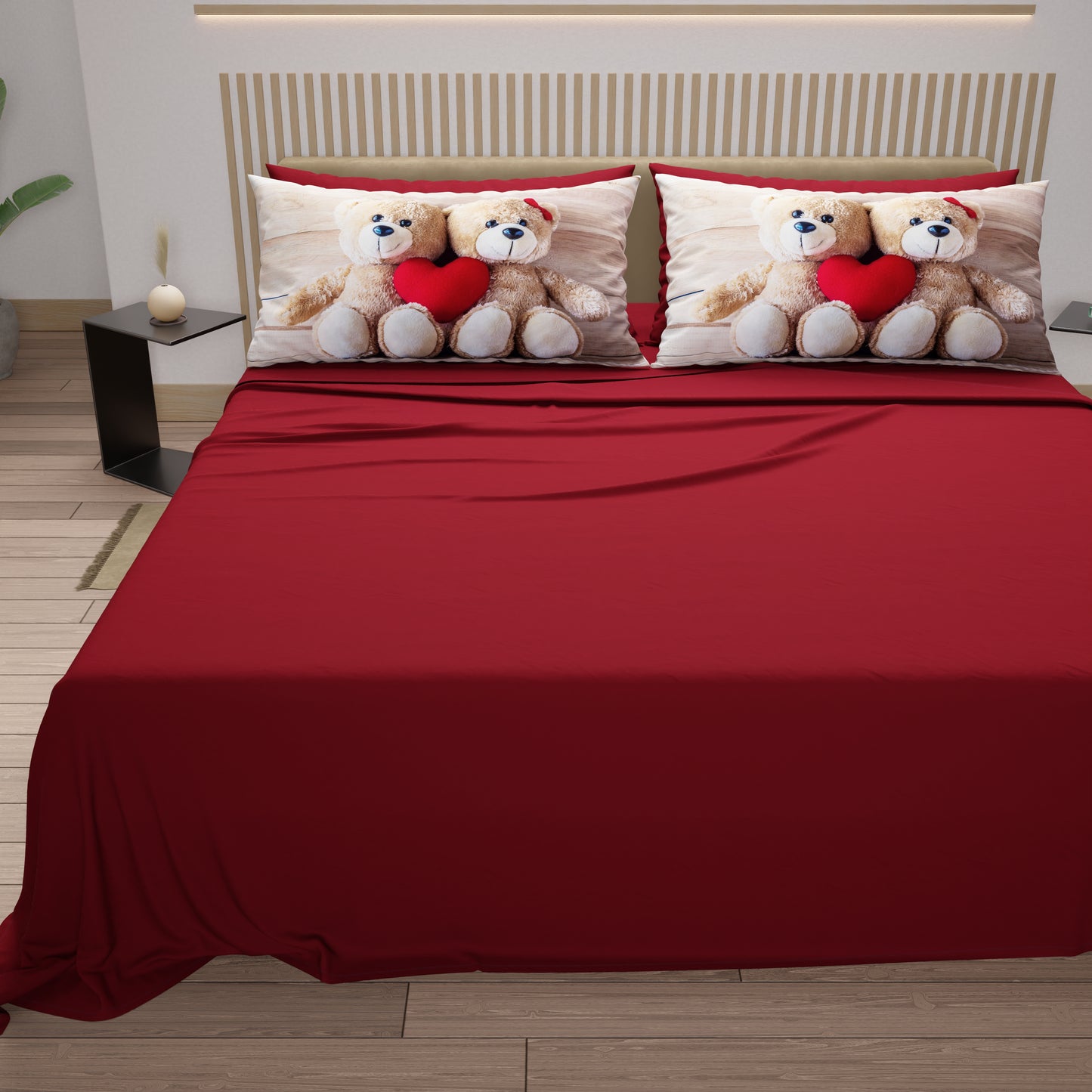 Lenzuola in Cotone, Completo Letto con Federe in Stampa Digitale Dolcezza