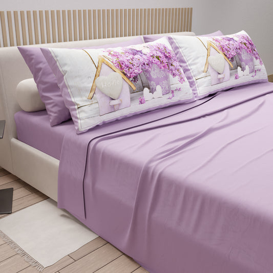 Lenzuola in Cotone, Completo Letto con Federe in Stampa Digitale Shabby 01